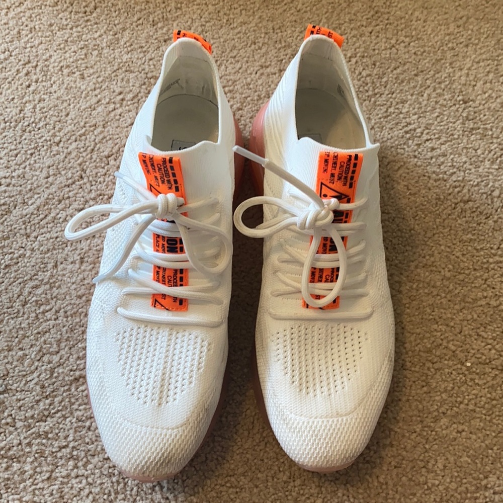 cream and orange steve madden’s